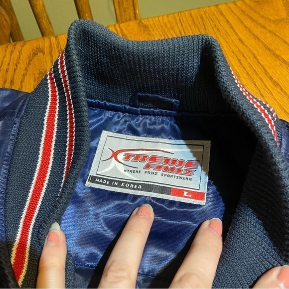 Kansas Jayhawks Chalk Line Button Up Puffer Coat Size Large Vintage Extreme Fanz - Picture 4 of 6